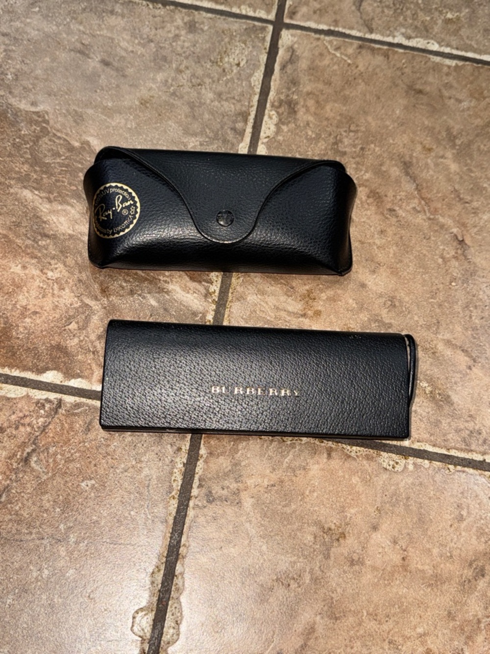 Burberry & Ray-Ban Black Eyeglasses Cases Hardshelled BUNDLE SET (2)
